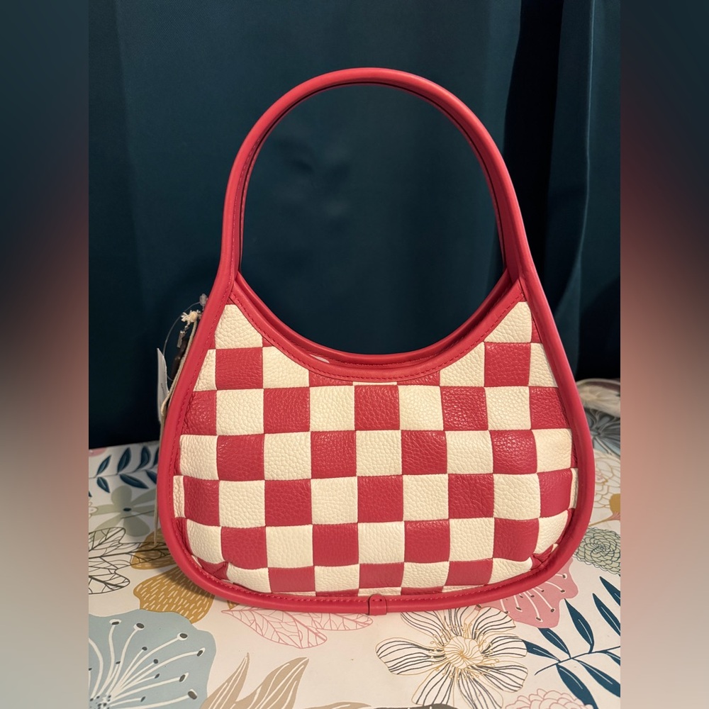 Coach Coachtopia ergo bag pink and white checkerboard